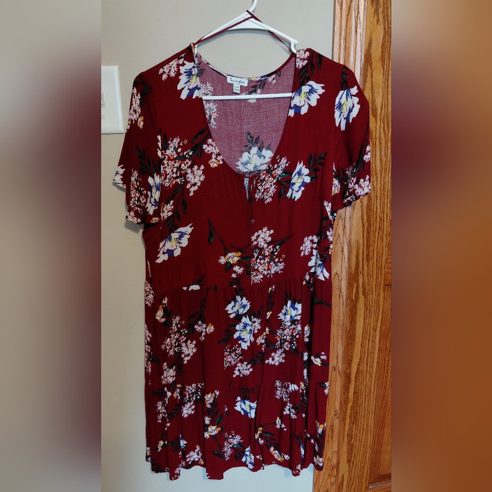 love, Fire Floral Red Dress